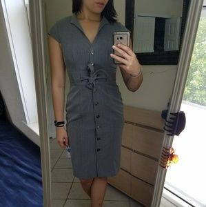 Calvin Klein Grey Pinstripe Dress