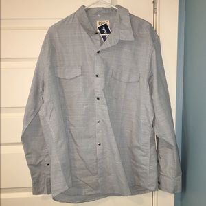 PD&C brand mens lt blue button up shirt