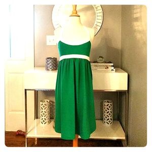 Kelly green halter knit bra top dress