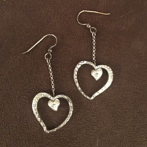 Silver Brighton heart earrings