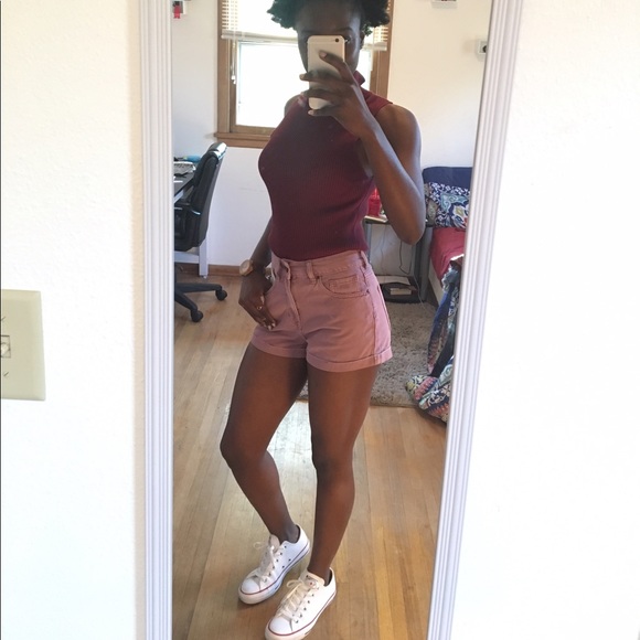 Pacsun Mauve Dusty Rose Mom Shorts - Picture 7 of 8