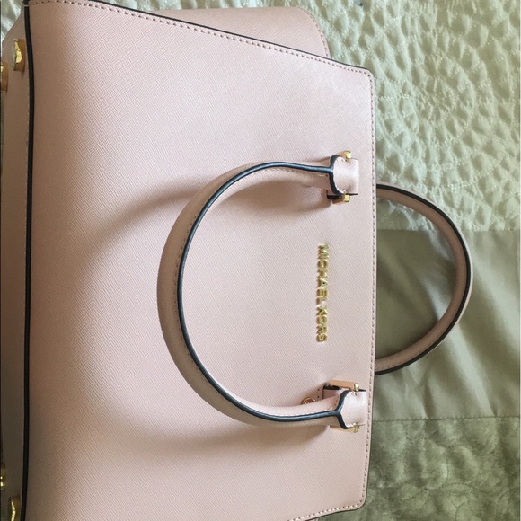 Pink and Gold Michael Kors Leather Purse - Picture 2 of 4