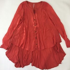 Free People, Coral Boho Tunic Size Large