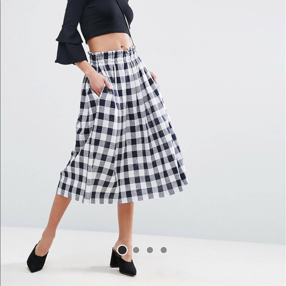 ASOS Gingham Midi Skirt