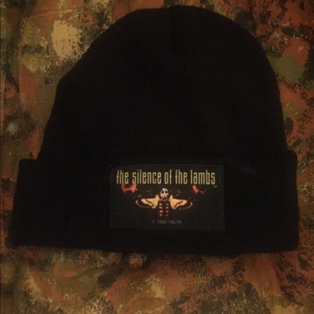 Silence of the lamb's black beanie hat