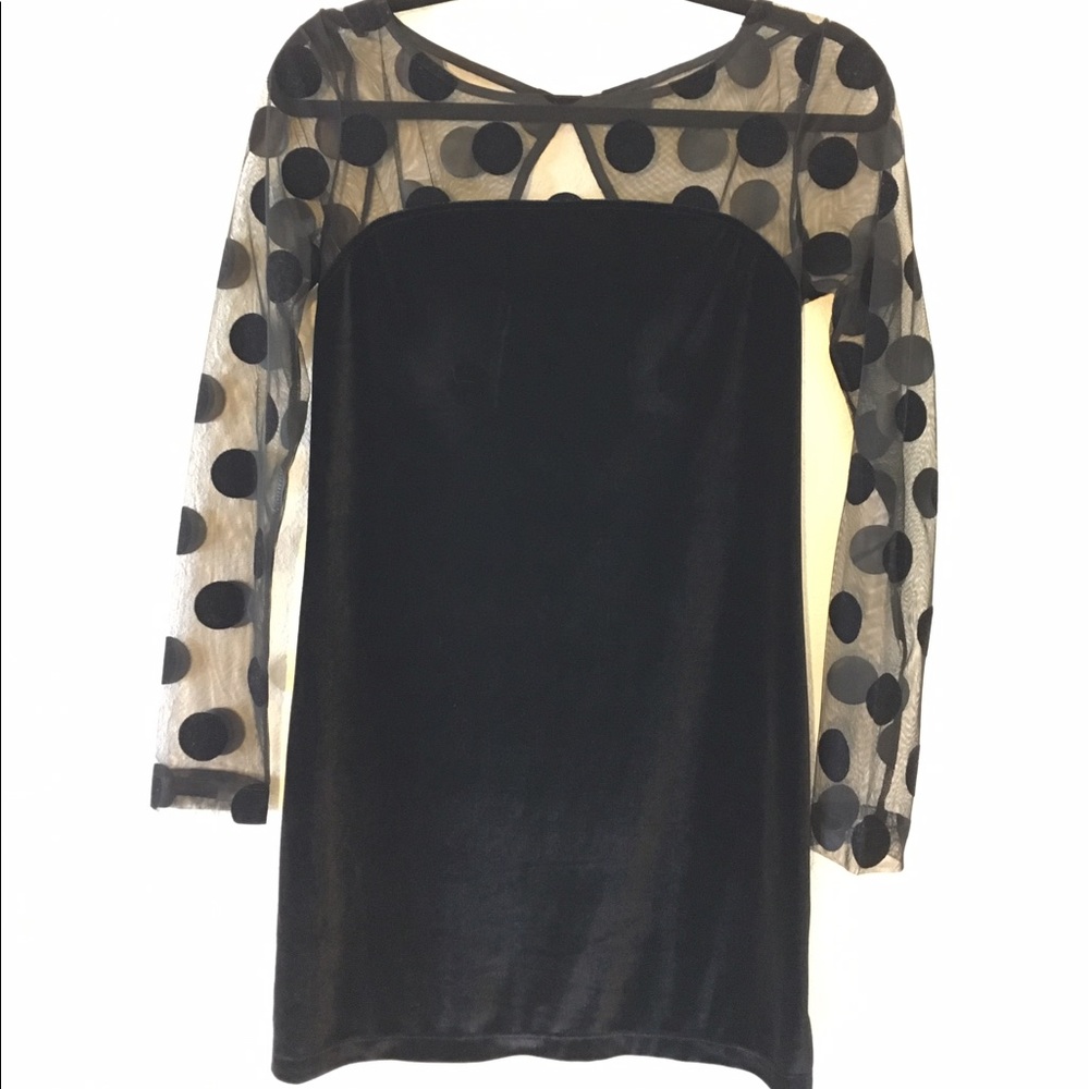 Velvet polka dot dress