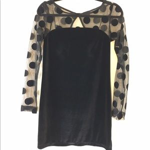 Velvet polka dot dress