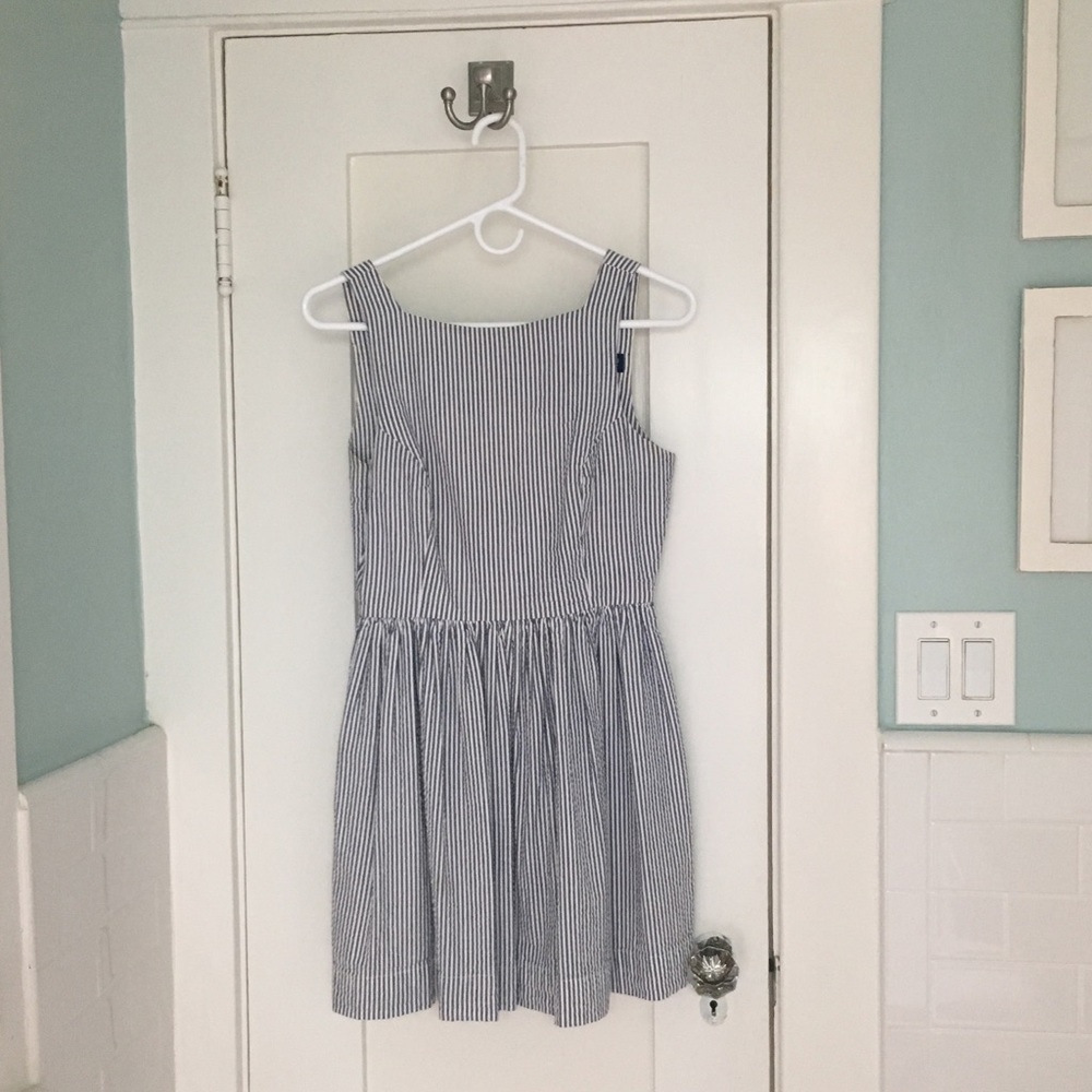 Blue/white seersucker dress