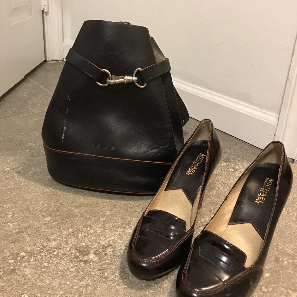 Black "backpack" leather purse - MIAMI SALE