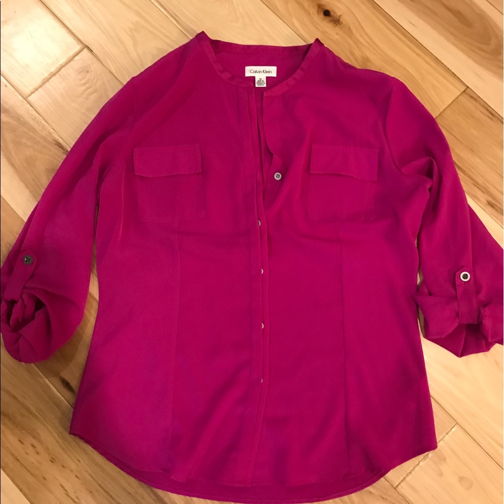 Calvin Klein Silk top! Never worn!