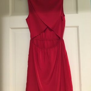 Red open back dress - small