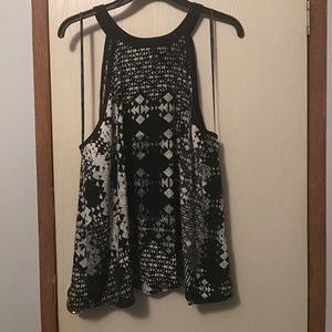 Tribal Print Sleeveless Blouse