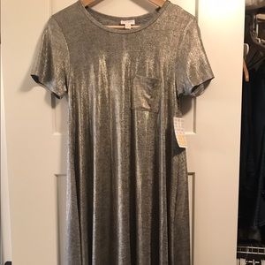 XXS Lularoe Elegant collection Carly silver & gold
