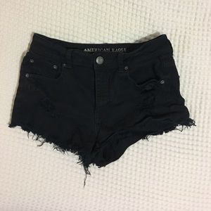 High waisted cut off denim shorts