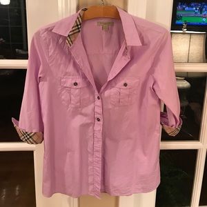 EUC Authentic Burberry Button Up top sz small