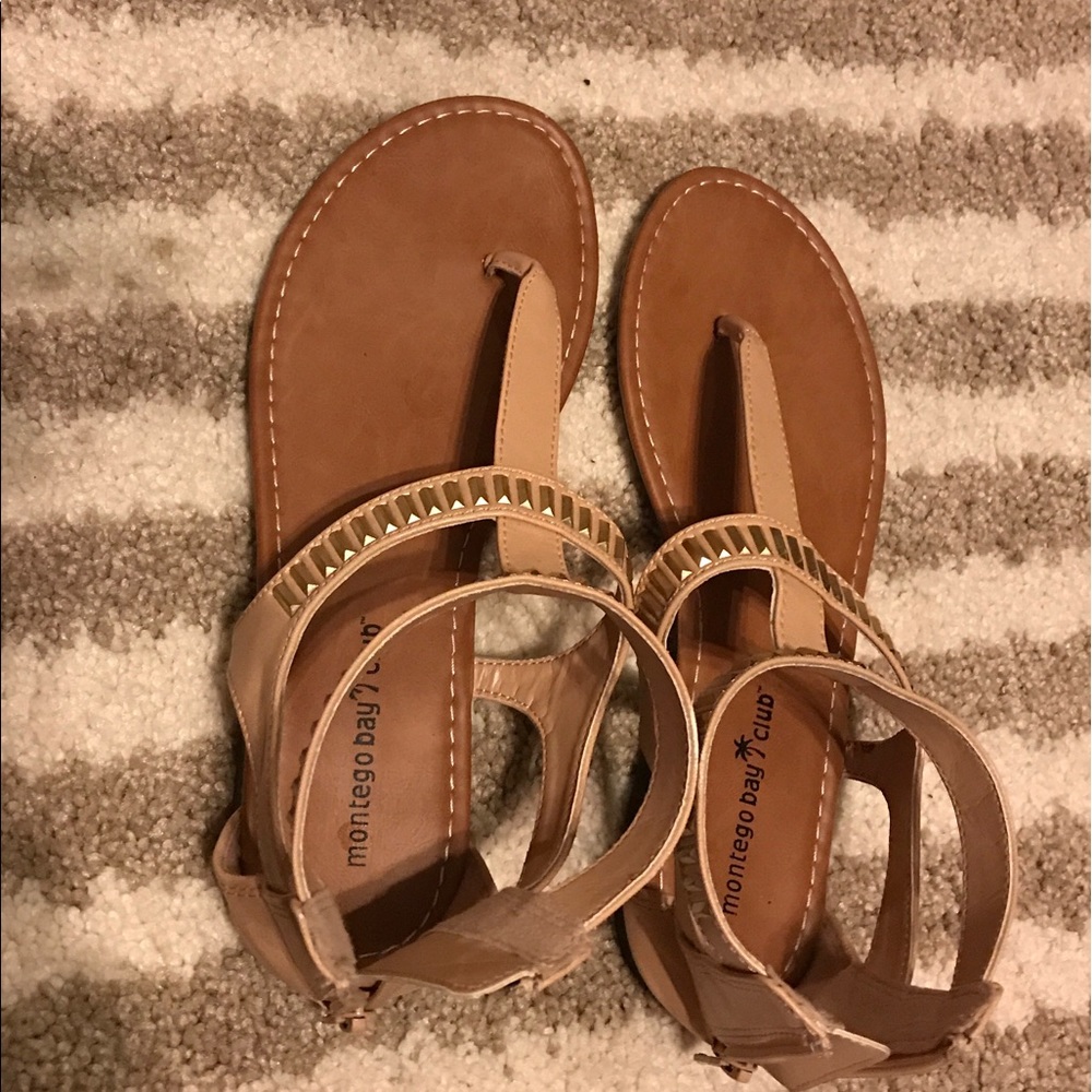 Tan sandals by Montego Bay club, used