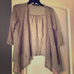 Lacy tan Forever 21 cardigan