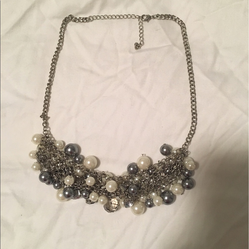 Silver statement necklace
