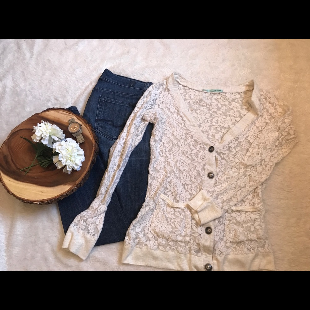 Creme Lace Sweater