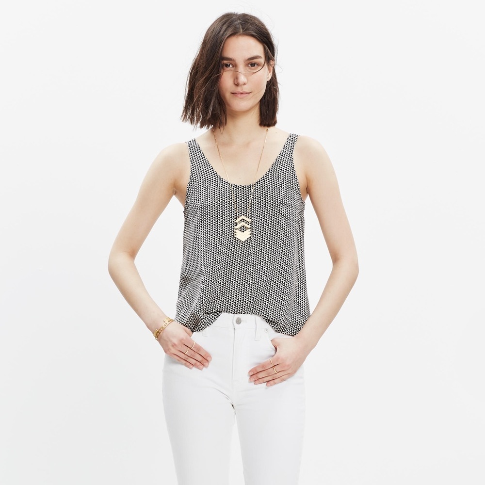 Silk crop madewell tank with triangle pattern