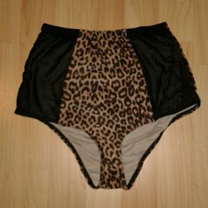 Mesh panel high waist swim