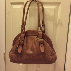 Light brown leather handbag