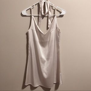 Champaign Satin Slip Dress w/ Matching Scarf
