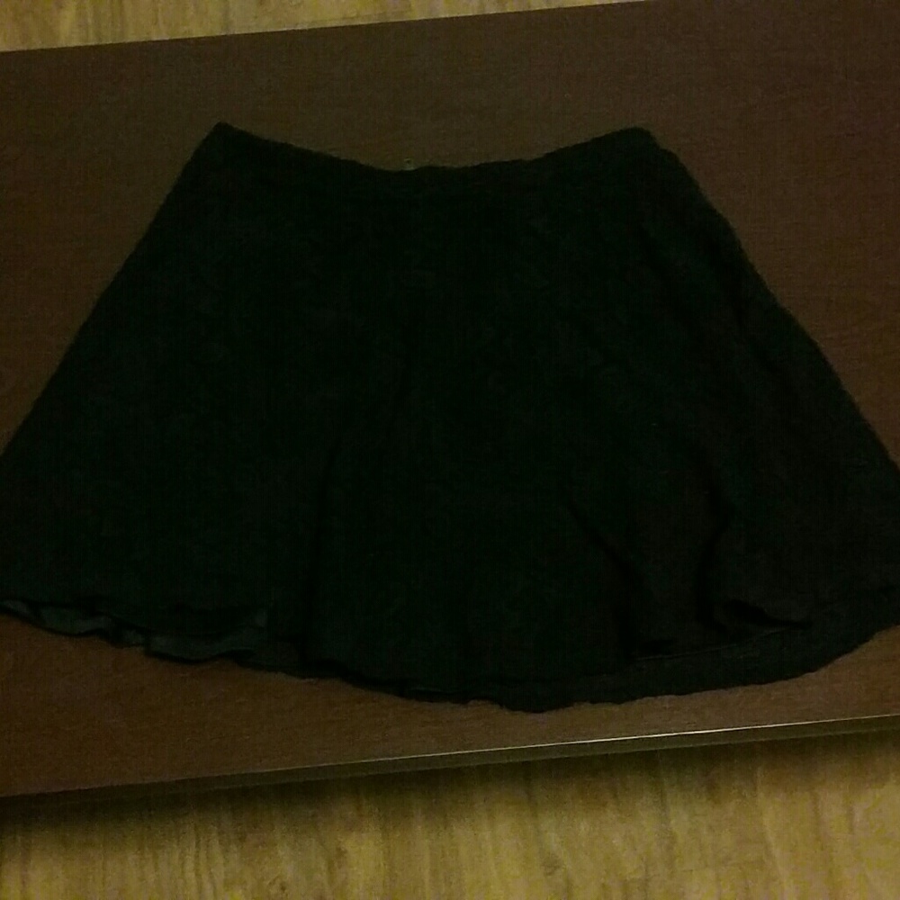 Lace Skater Skirt with Gold Zipper