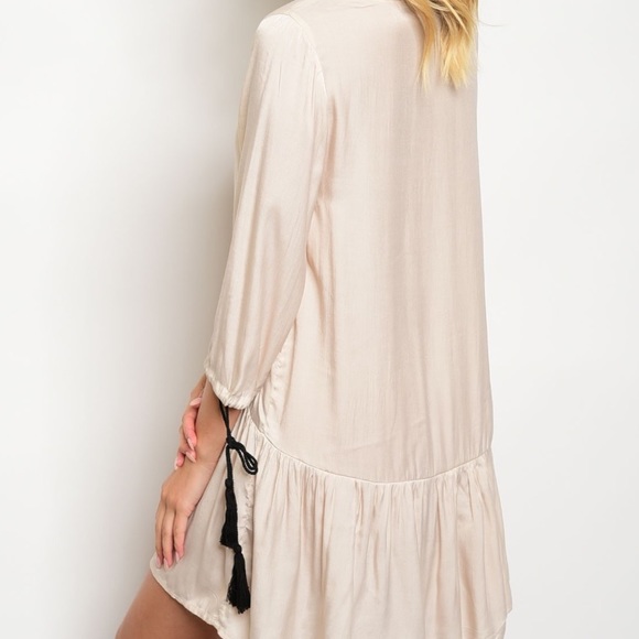 Embroidered BOHO Tassel Tunic Dress - Picture 3 of 3