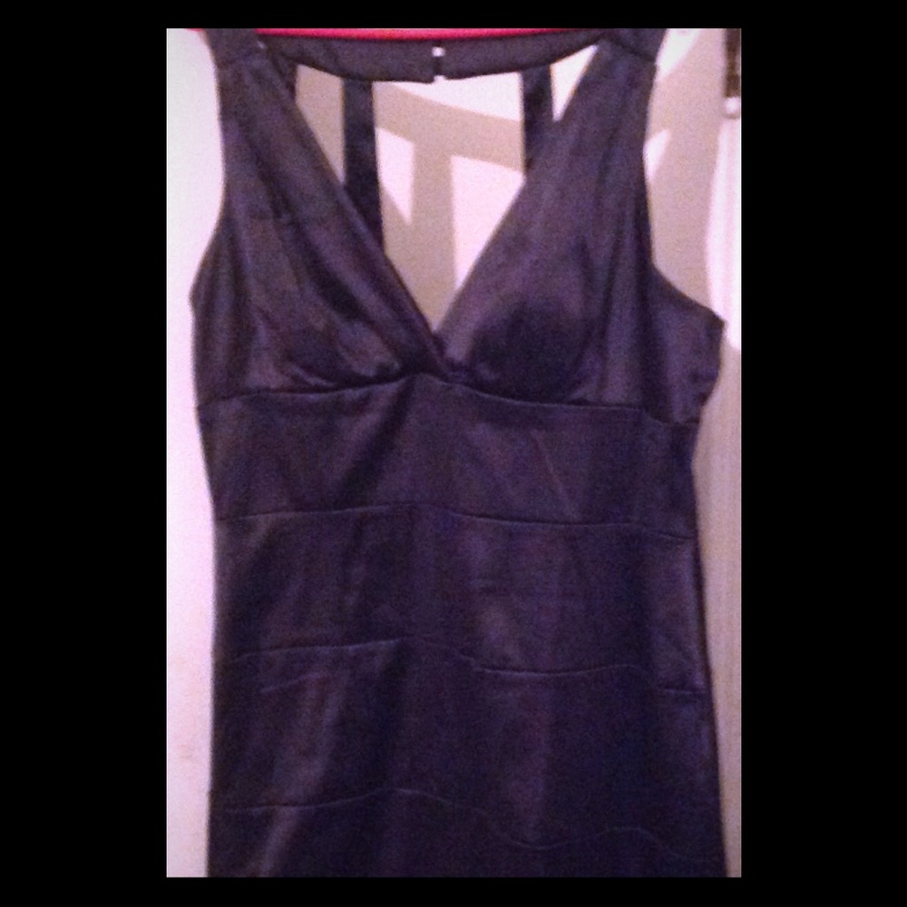 Black strappy back dress