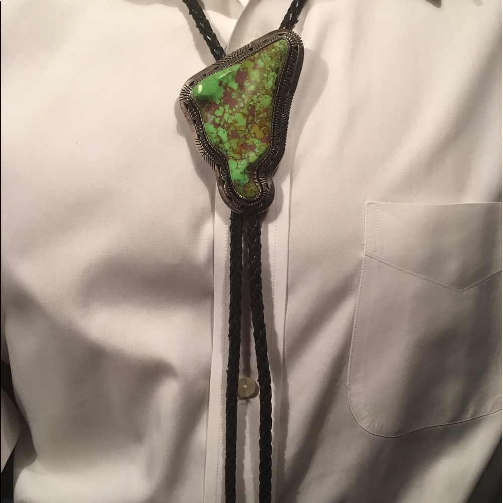 Vintage hand made Native American turquoise bolo
