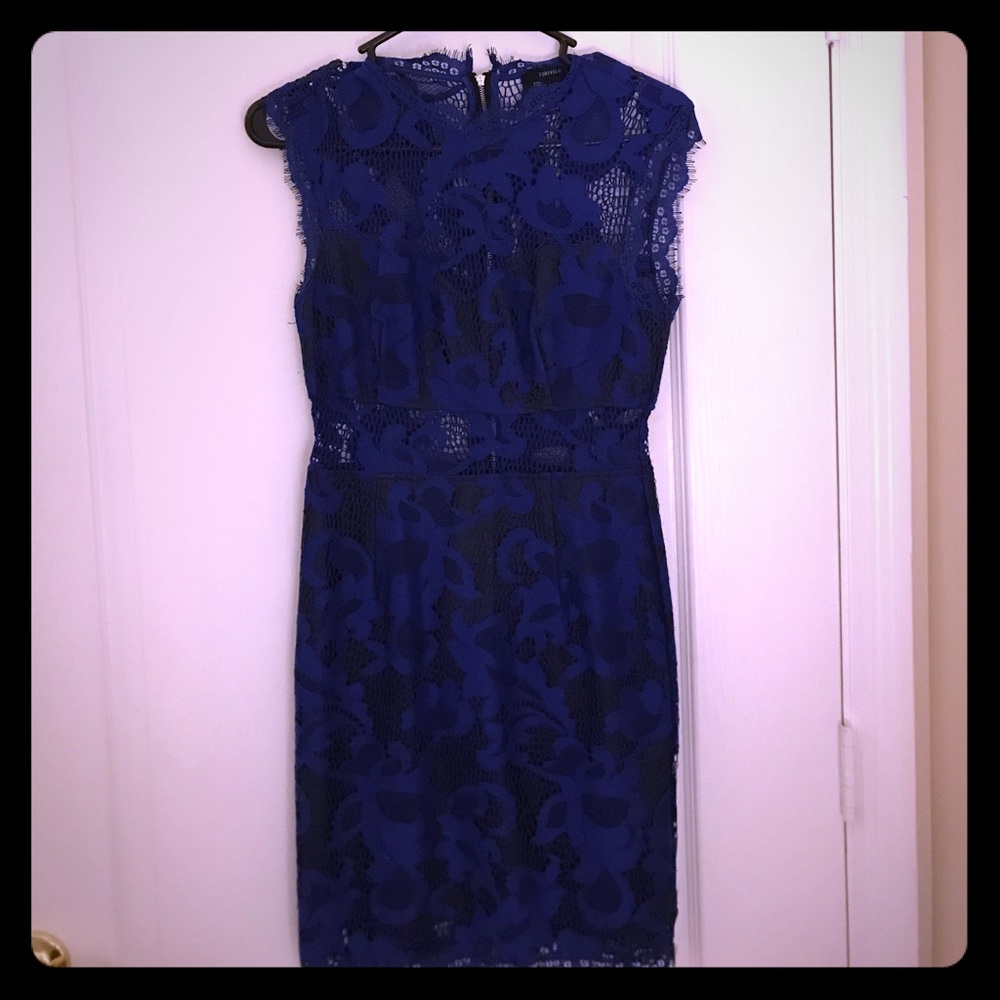 F21 Royal Blue Lace Dress