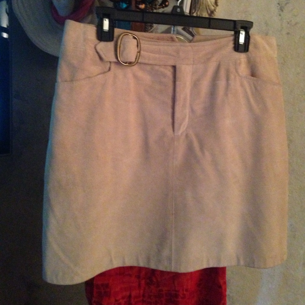 Tan leather suede miniskirt hipster Uniform Petite ❤️