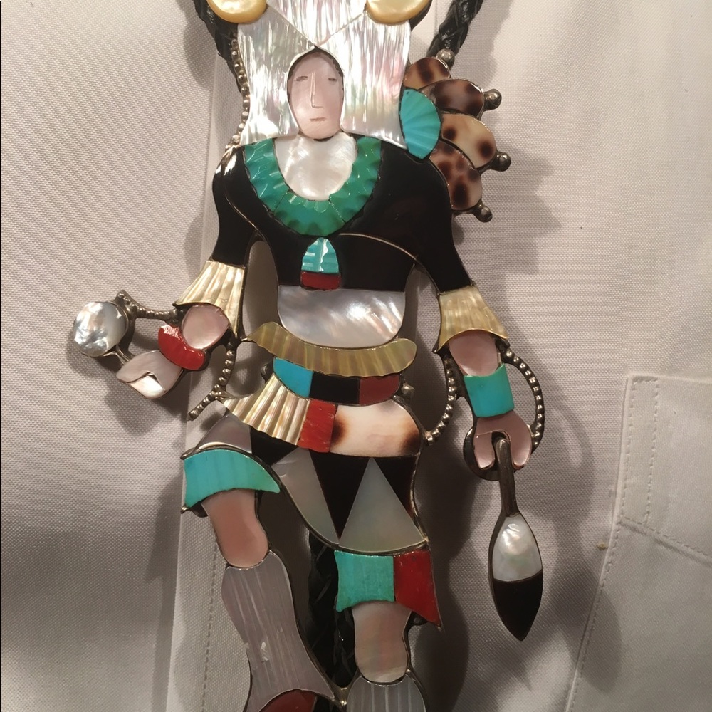 Vintage hand made Native American turquoise bolo