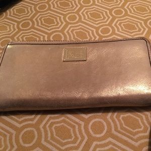 Gold shimmer Coach poppy wallet