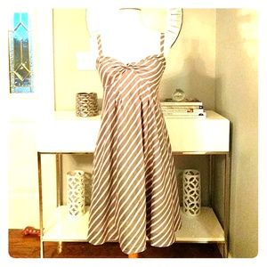 American Eagle gray and orange striped sundress
