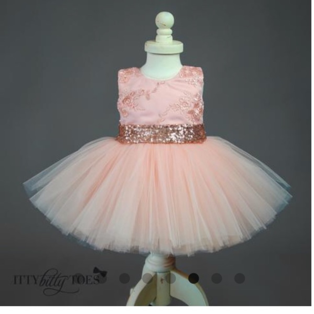 "Itty Bitty Toes" brand little girls party dress