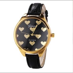 ❤️Black with Gold Hearts Watch❤️