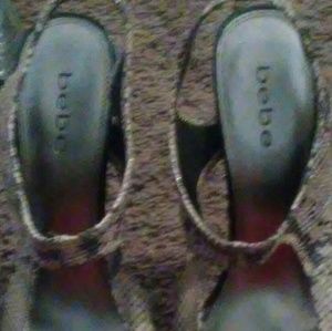 BeBe snakeskin Open-toed Snakeskin Heels