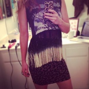 Vintage Rock T Shirt with fringe