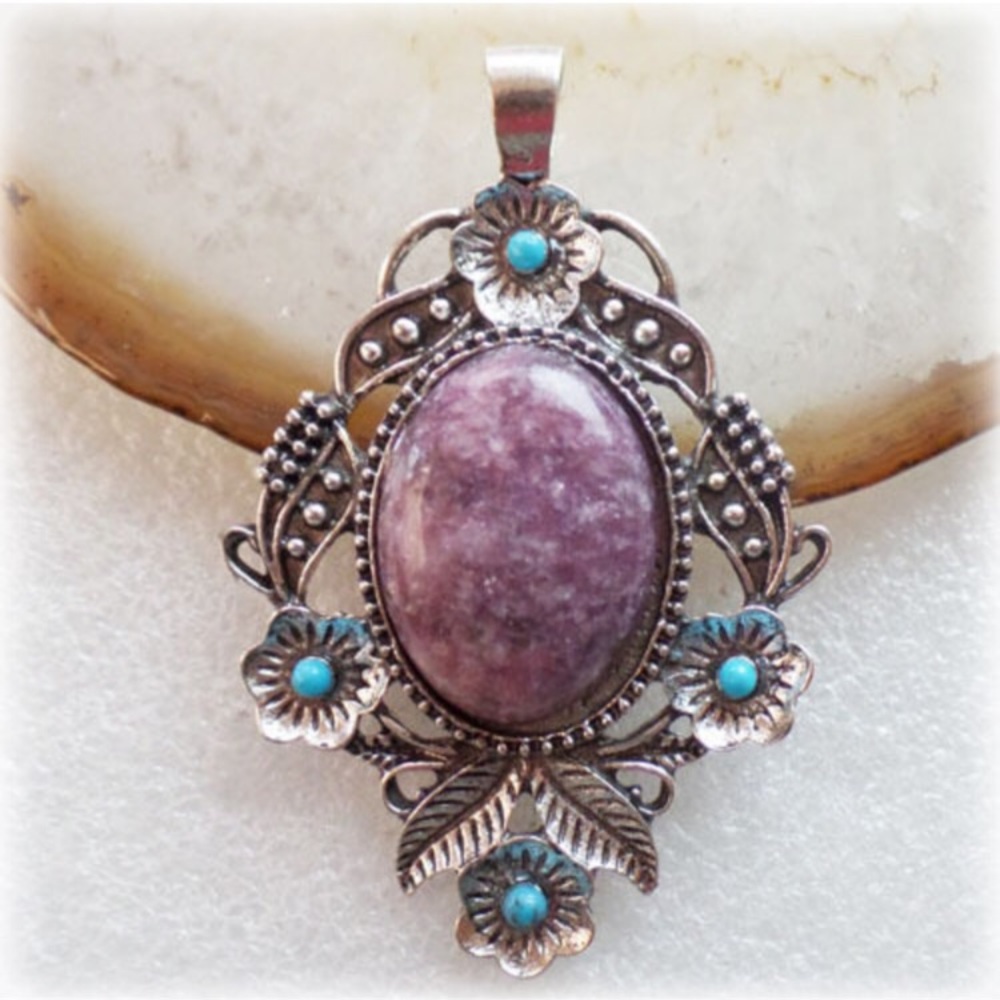 Unique Lepidolite Pendant