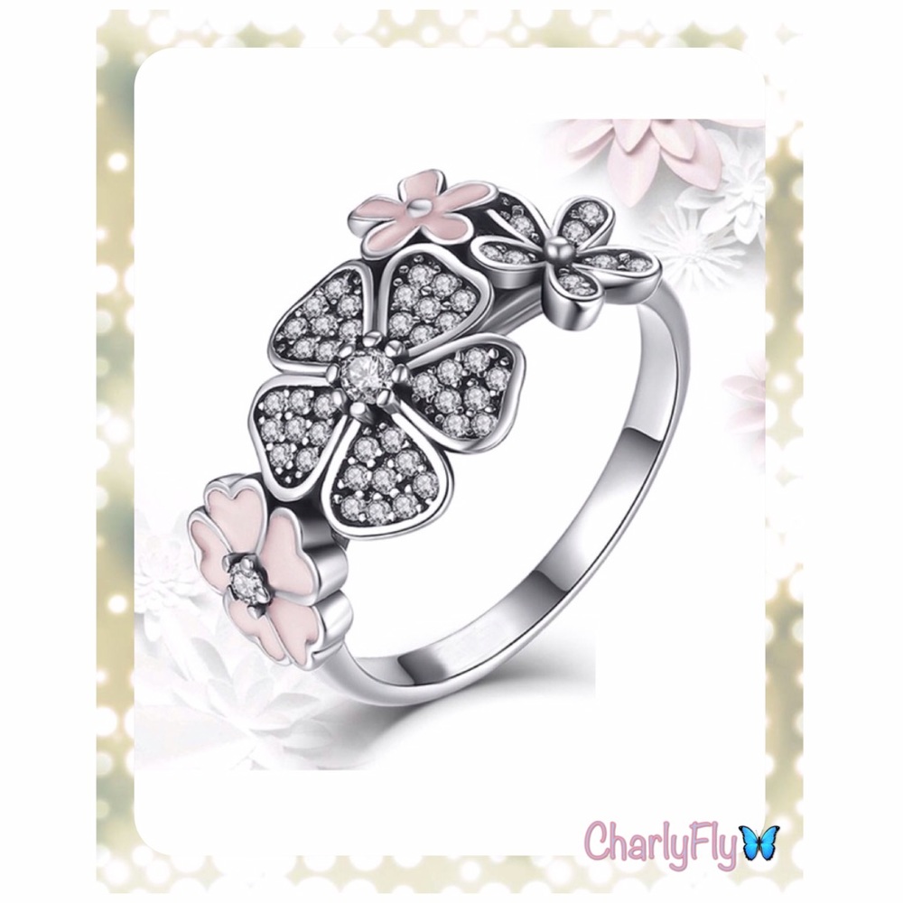 Floral Pink Sapphire Ring