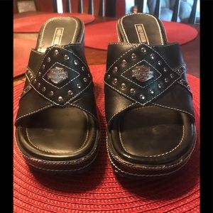 🌞 Authentic Harley Davidson Slide on Wedges 🌞