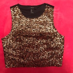 Gold sparkly crop top