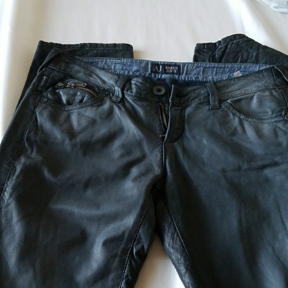 Armani Jeans leather jeans