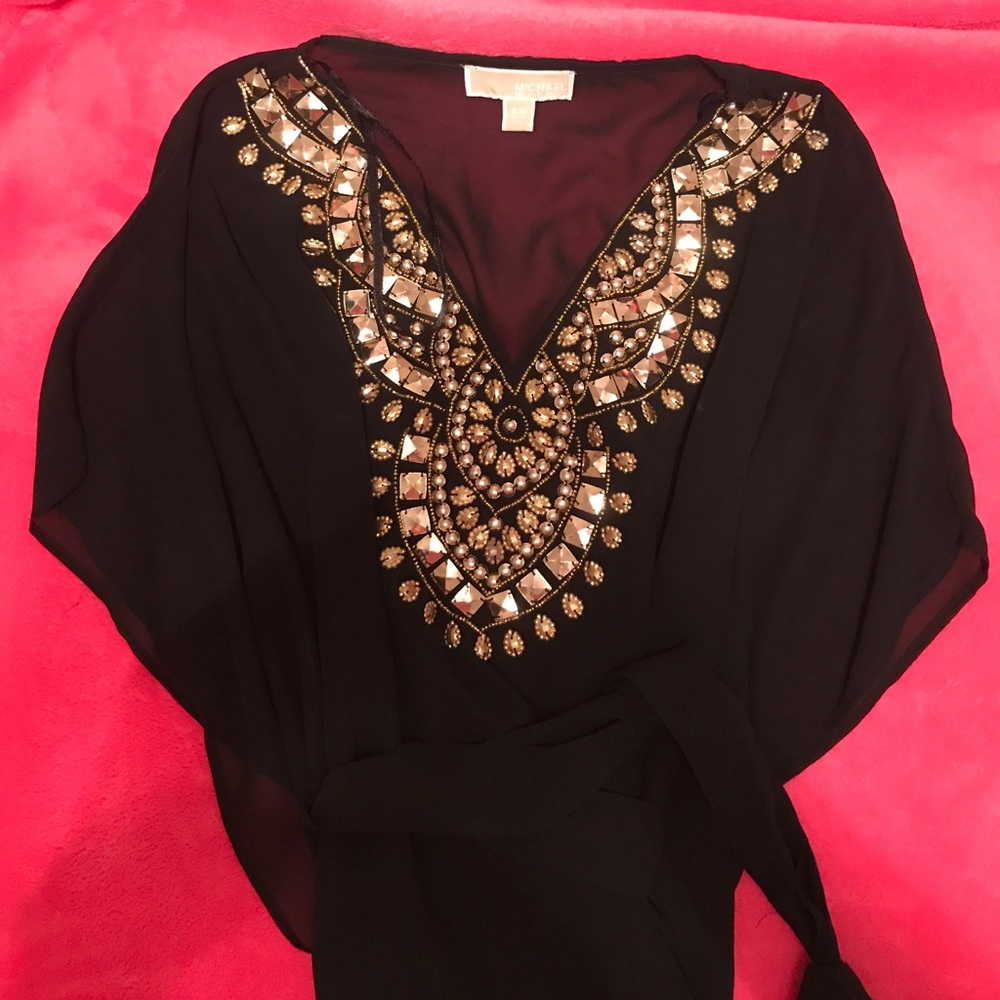 Black Michael Kors blouse see through