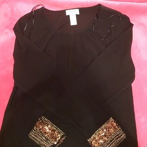 Black long sleeve blouse