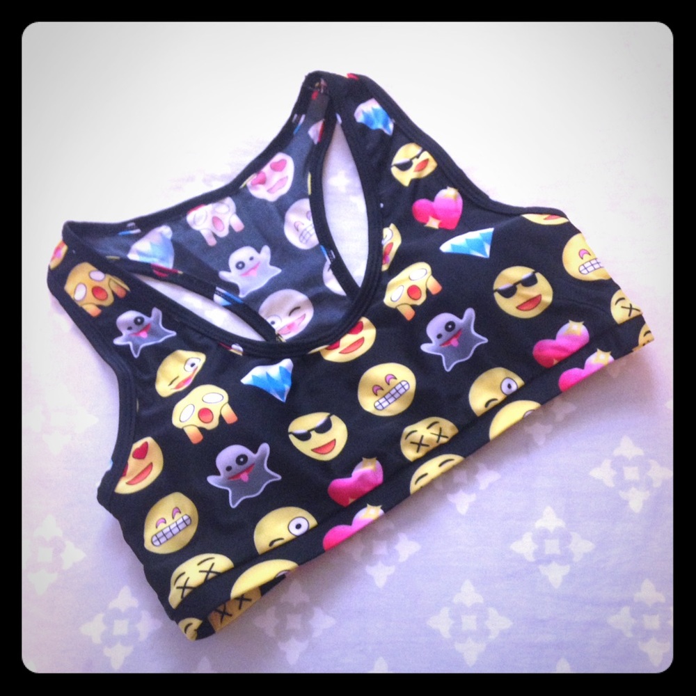 Emoji sports bikini top