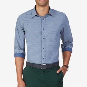 Nautica men's geometric print long sleeve shirt