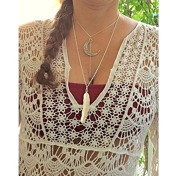 OFF WHITE Jacquard Flowery Crochet Coverup - Picture 7 of 8